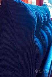 cuscino testiera letto blu