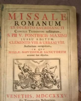 Missale romanum del 1735 Ex decreto sacrosancti