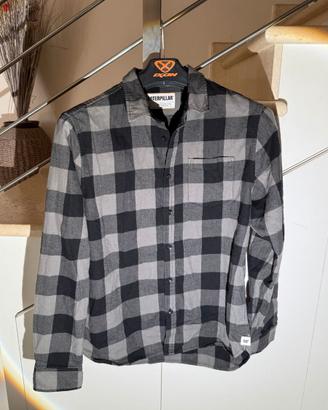 Caterpillar CAT camicia uomo L quadri grigi neri