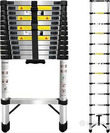 Scala Telescopica 3,90m Alluminio Rinforzata Alta 