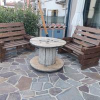 Panche epal e tavolo bobina per giardino 