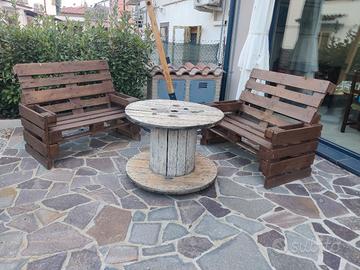 Panche epal e tavolo bobina per giardino 