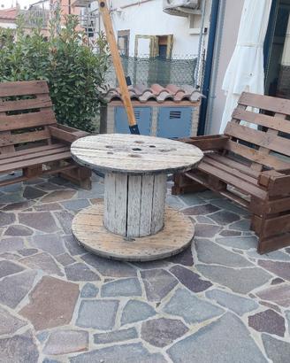 Panche epal e tavolo bobina per giardino 