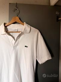 Polo Lacoste bianca M uomo classic fit in cotone