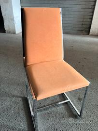 Sedie anni 70 cromo e velluto