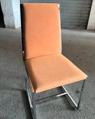 Sedie anni 70 cromo e velluto