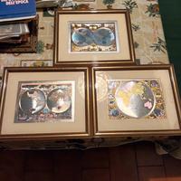 3 quadri con cartine geografiche