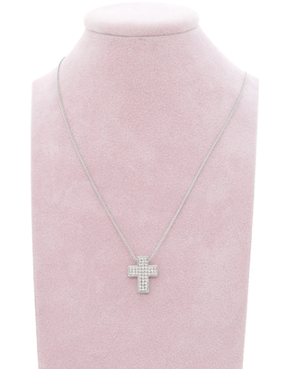 Collana con croce diamantata in oro 18kt
