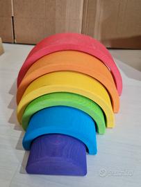 Arcobaleno in legno colorato Montessori 