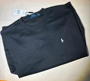 Ralph Lauren Felpa Taglia L Nero Logo Bianco