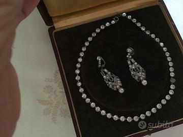 Parure anni 50 orecchini, giricollo e guanti