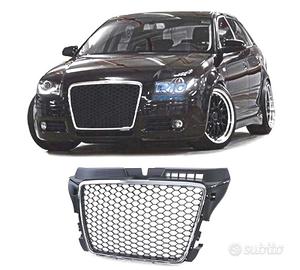 GRIGLIA AUDI A3 8P 08-12 LOOK RS3 NERO CROMATO