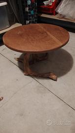 tavolinetto legno di noce a mano
