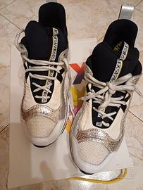 scarpe sportive bianche argento nu.38
