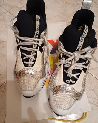 scarpe sportive bianche argento nu.38