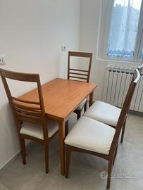 Tavolo in legno con 4 sedie in legno
