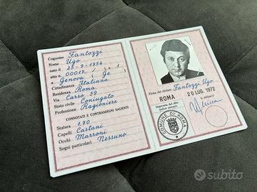 Memorabilia/Documento D’Identità Ugo Fantozzi