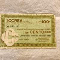 Miniassegno 100 Lire ICCREA - 1977