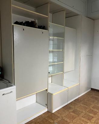 Libreria bianca con scrittoio ribalta armadio 310