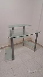 scrivania piccola in vetro 
