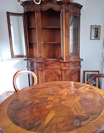 Soggiorno artigianale completo in radica di noce