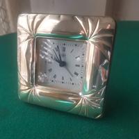 Orologio-sveglia da scrivania in argento