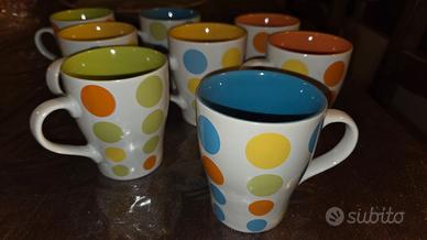 8 tazze mug colorate