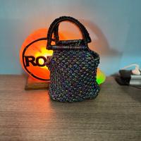 Mini Borsa Macramè Iridescente Arcobaleno!!