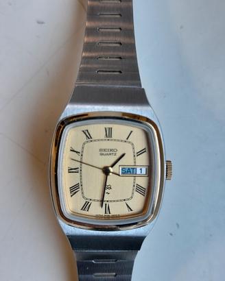 Seiko Quartz TV Screen Bicolore Romani Vintage
