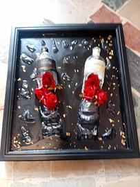 Quadro bottiglie di grappa