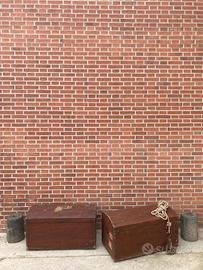 COPPIA DI BAULI ABETE MASSICCIO FINE 800 CASSAPANC