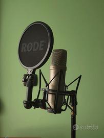 microfono RODE NT1-A con shock mount e filtro