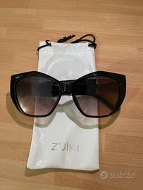 Occhiali da sole oversize neri Zuiki con custodia