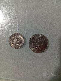 Moneta One Dollaro + moneta Half dollar argento