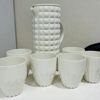 Caraffa Guzzini Tiffany con 6 tumbler color white