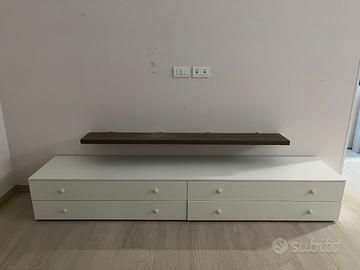 Mobile porta tv con cassettiera doppia e mensola