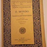 Arthur Schopenhauer Il mondo come volontà e rappre