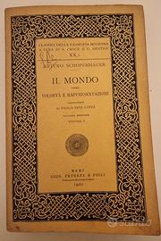 Arthur Schopenhauer Il mondo come volontà e rappre