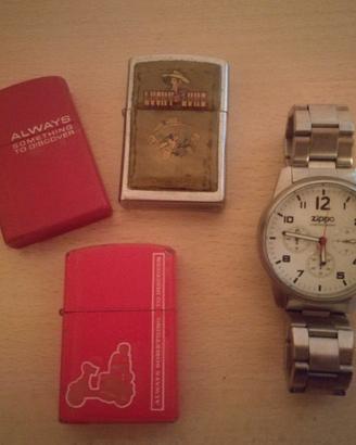 orologio zippo + accendini tipo zippo