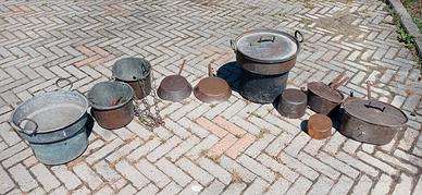 set di antica cucina , in rame