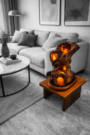 Lampada da tavolo in legno