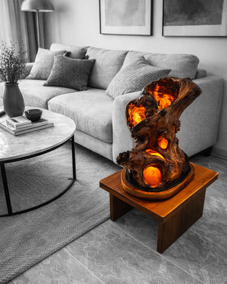 Lampada da tavolo in legno