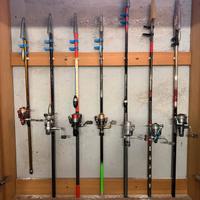 canne da pesca più accessori 