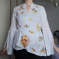 Camicia bianca di lino con ricami tg 44/46
