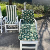 6 sedie + 1 sdraio da giardino