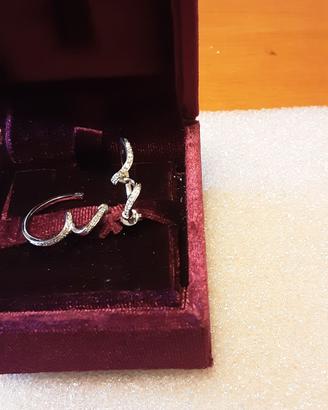 Orecchini in oro bianco 18kt con diamanti 