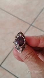 Anello in argento 925 mis. 16 con ametista 