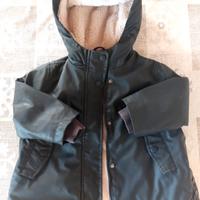 Parka o Impermeabile cerato nero imbottito bimbo