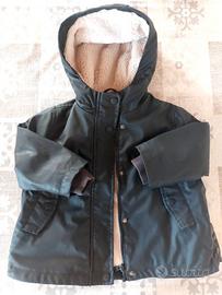 Parka o Impermeabile cerato nero imbottito bimbo