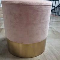 Pouff velluto rosa e oro – come nuovo